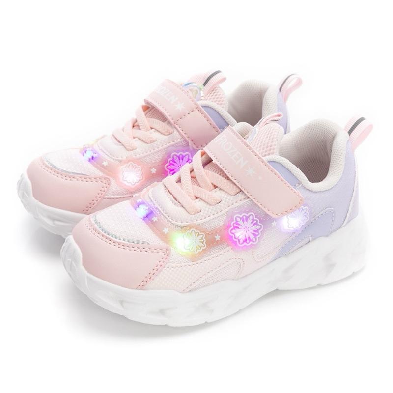 台灣 現貨+預購🌟冰雪奇緣  Frozen 炫光電燈運動鞋 艾莎 安娜 兒童球鞋 女童 輕量 透氣 夜間反光 女童運動鞋-細節圖7