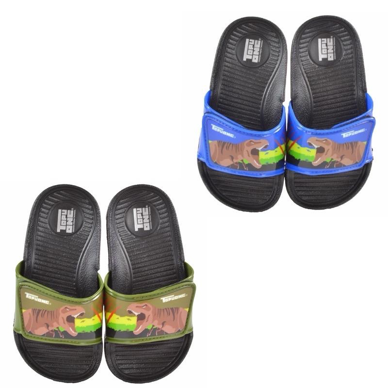 台灣製  現貨🌟恐龍 輕量 防水 一片式拖鞋  可調整寬度 男童 女童 中童 小童 大童 兒童拖鞋 兒童防水拖鞋-細節圖2