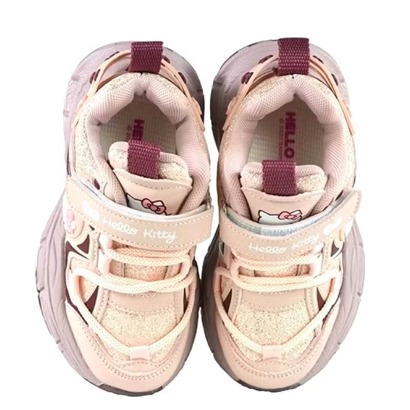 台灣現貨🌈專櫃鞋品✨KITTY  飾釦亮片 老爹鞋 魔鬼氈運動鞋  減壓 輕量 兒童球鞋 兒童運動鞋 休閒運動-細節圖3