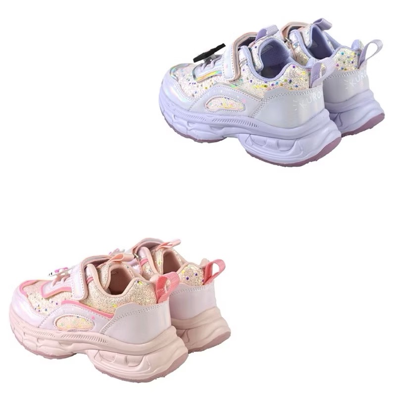 台灣現貨🌈專櫃鞋品✨酷洛米 KITTY  飾釦亮片 老爹鞋 魔鬼氈運動鞋  減壓 輕量 兒童球鞋 兒童運動鞋 休閒運動-細節圖4