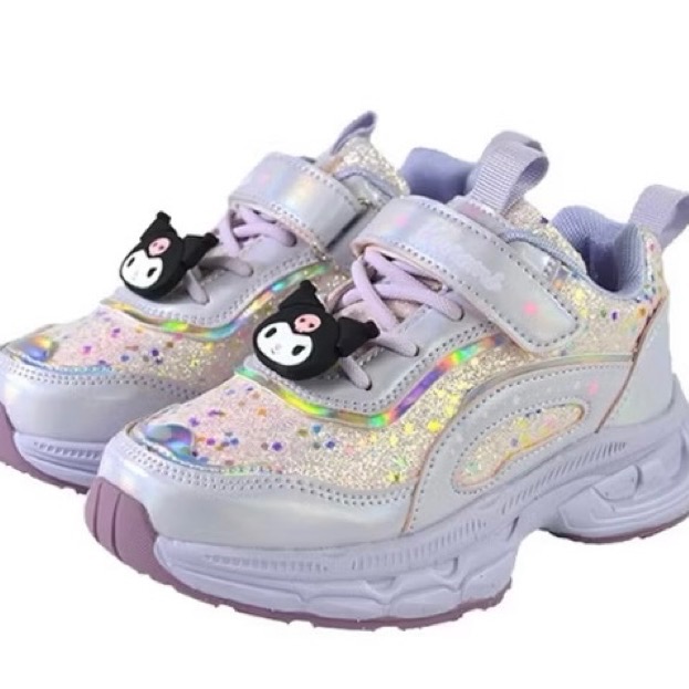 台灣現貨🌈專櫃鞋品✨酷洛米 KITTY  飾釦亮片 老爹鞋 魔鬼氈運動鞋  減壓 輕量 兒童球鞋 兒童運動鞋 休閒運動-規格圖8