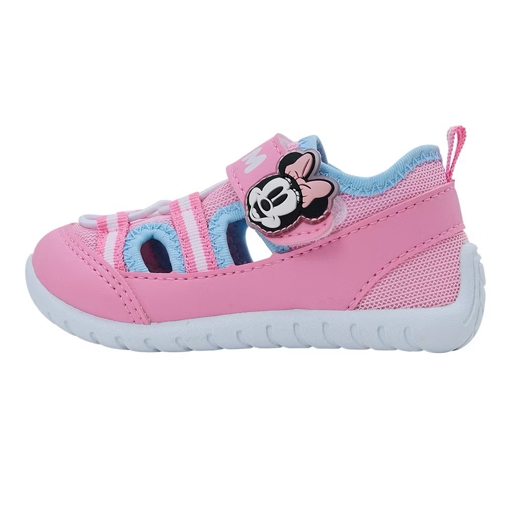 台灣製 Disney 米妮 Minnie 兒童布鞋 透氣 網布 魔鬼氈  學步鞋 室內鞋 止滑 兒童休閒鞋 迪士尼-細節圖2
