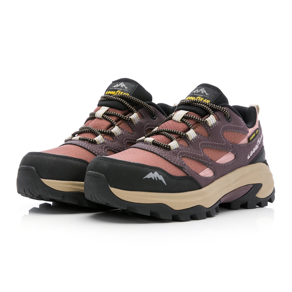 GOODYEAR  固特異 女鞋 寬楦 透濕防水 郊山健行鞋 登山鞋 酒紅 健行鞋 夜間反光-細節圖2