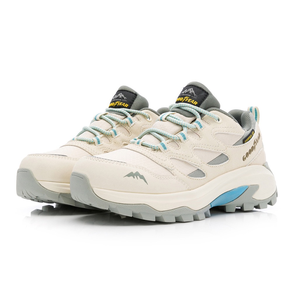 GOODYEAR  固特異 女鞋 寬楦 透濕防水 郊山健行鞋 登山鞋 米白 健行鞋 夜間反光-細節圖6