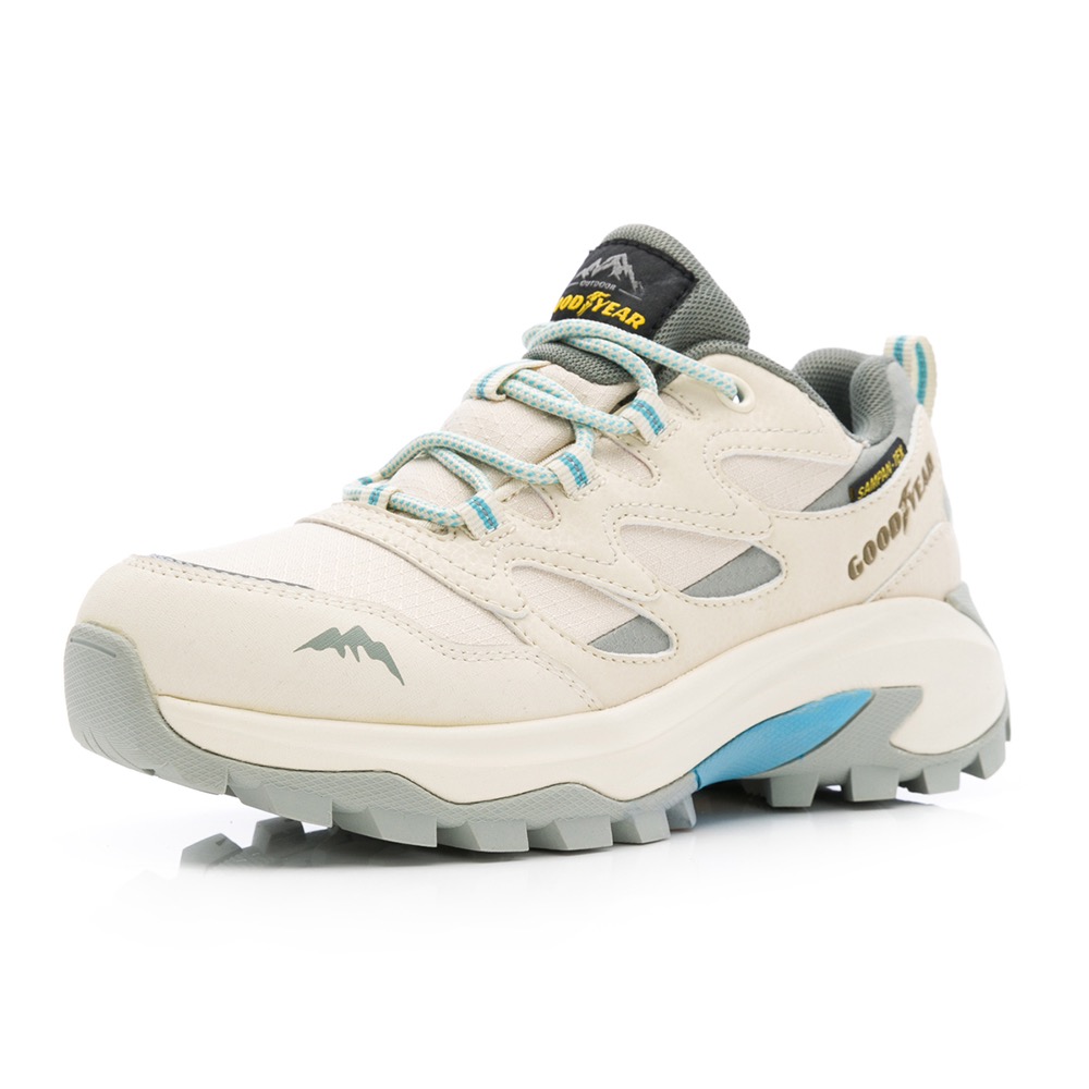 GOODYEAR  固特異 女鞋 寬楦 透濕防水 郊山健行鞋 登山鞋 米白 健行鞋 夜間反光-細節圖7