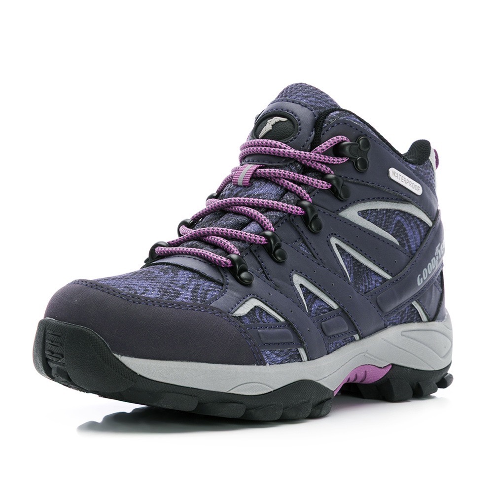 GOODYEAR 固特異 女 高筒 戶外 健行鞋 登山鞋 動態防水 夜間反光 紫藍-細節圖3