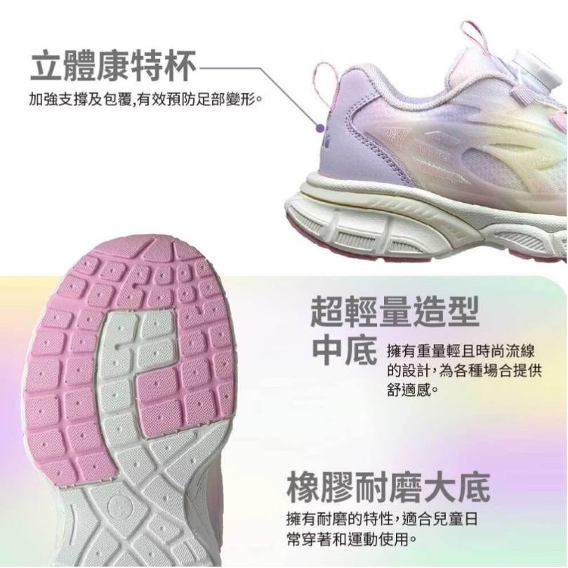 DIADORA 迪亞多納 女童 旋轉鈕扣 輕量 透氣 超寬楦 避震 彈性 橡膠止滑 學生鞋 兒童慢跑鞋 跑鞋 中童 大童-細節圖7