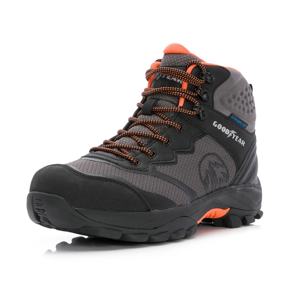 Goodyear 固特異 男 高筒 登山鞋 戶外鞋 靜態防水內裡 綁帶 耐磨 防滑 抓地 防撞 護趾 夜間反光-細節圖3