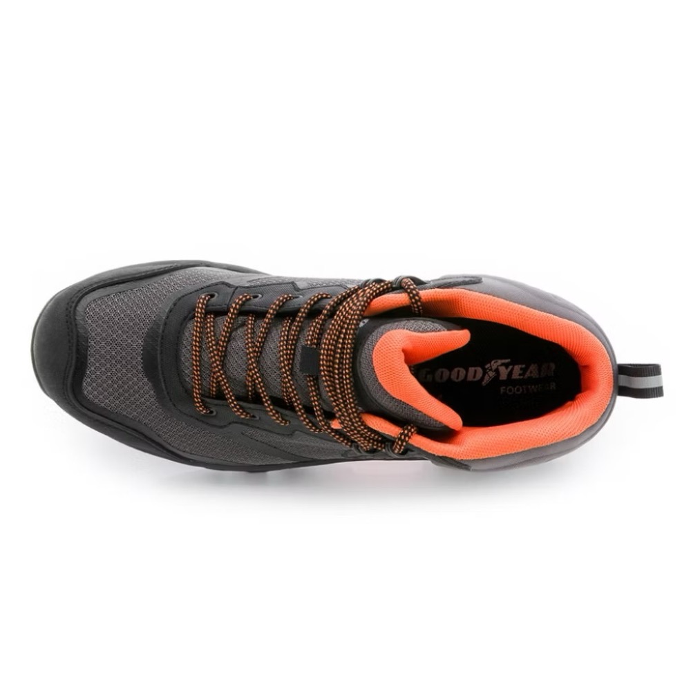 Goodyear 固特異 男 高筒 登山鞋 戶外鞋 靜態防水內裡 綁帶 耐磨 防滑 抓地 防撞 護趾 夜間反光-細節圖5