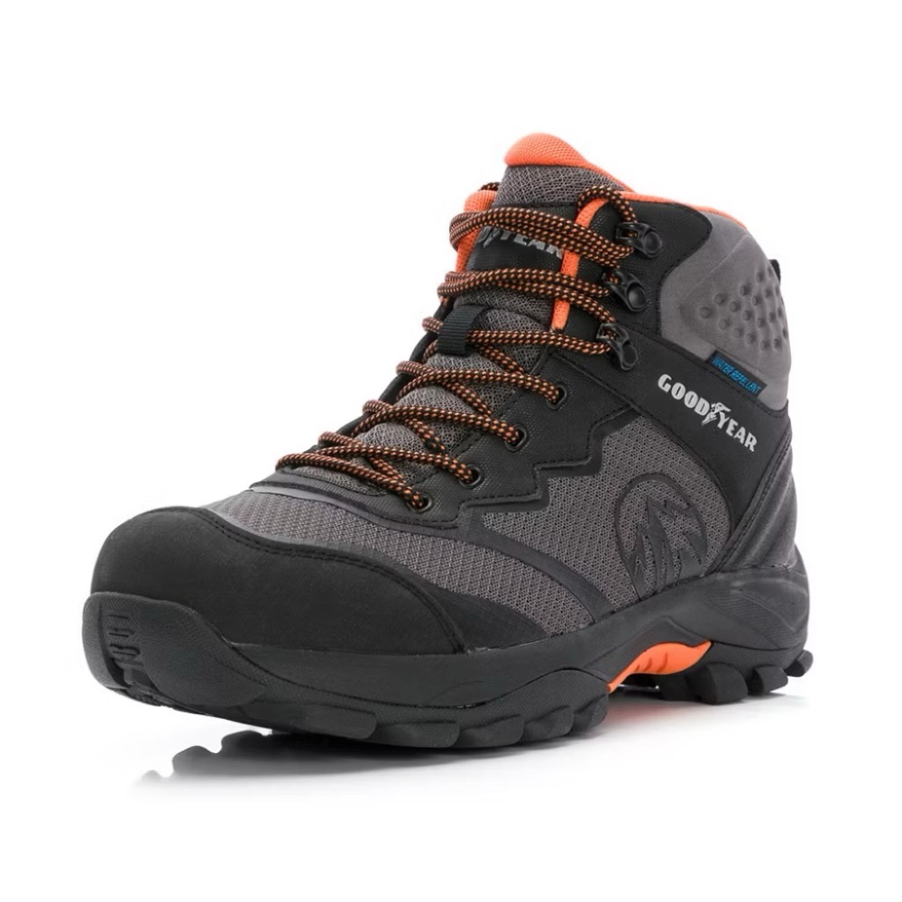 Goodyear 固特異 男 高筒 登山鞋 戶外鞋 靜態防水內裡 綁帶 耐磨 防滑 抓地 防撞 護趾 夜間反光-細節圖7