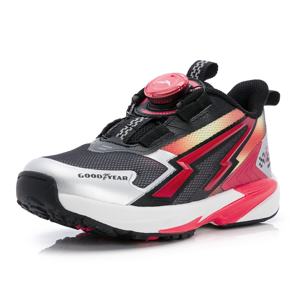 GOODYEAR 固特異 旋轉鞋扣 滑步車鞋 緩震 輕量 透氣 男童 球鞋 運動鞋 慢跑鞋 兒童運動鞋 足弓機能鞋墊 紅-細節圖3