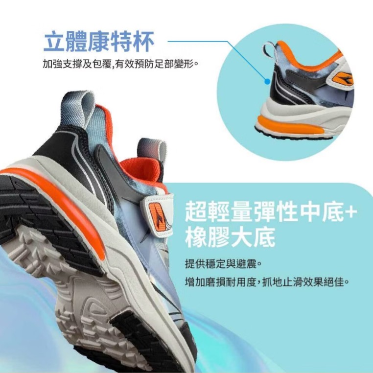 DIADORA  迪亞多納 童 輕量 透氣 超寬楦 專業輕量慢跑鞋 避震 彈性 橡膠止滑 兒童慢跑鞋 跑鞋 童鞋  大童-細節圖7