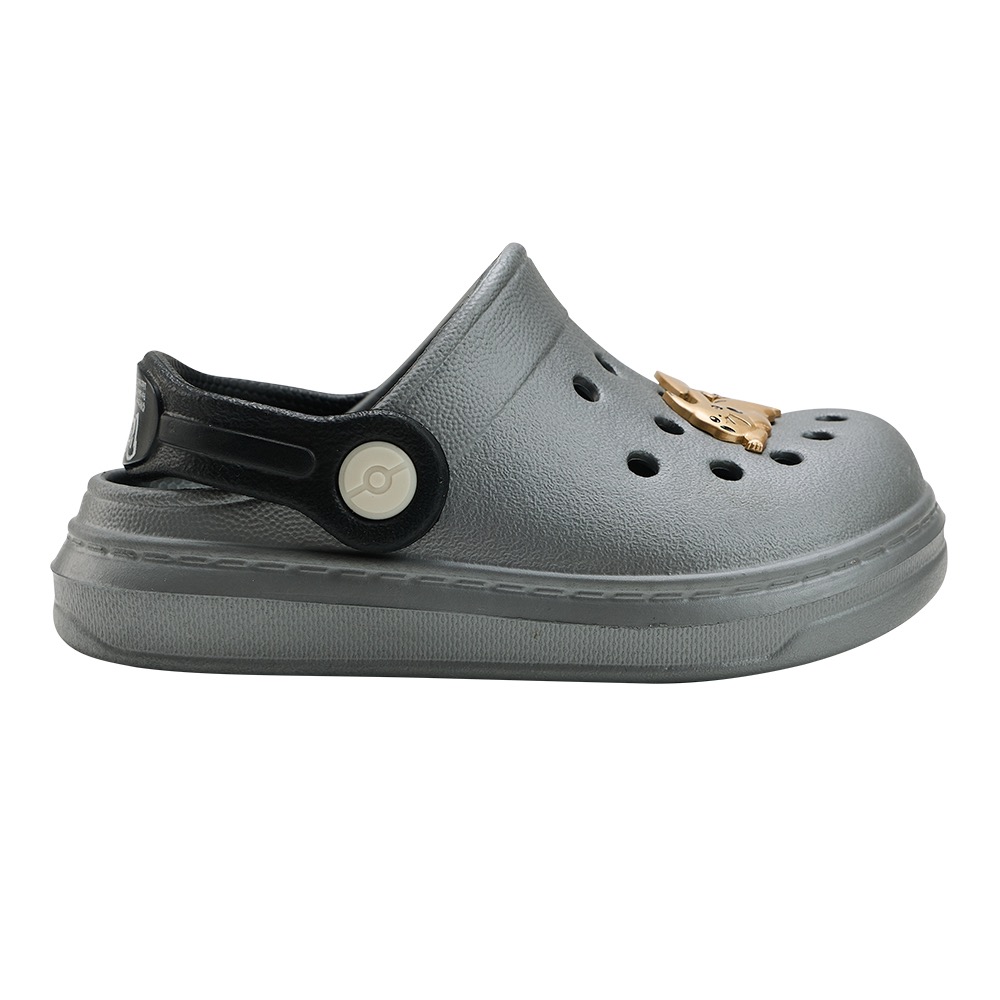 台灣製 童鞋 Pokémon 寶可夢 正版授權 皮卡丘 金屬造型飾釦 防水 輕量 洞洞涼鞋 護趾 園丁鞋 拖鞋 洞洞鞋-細節圖6