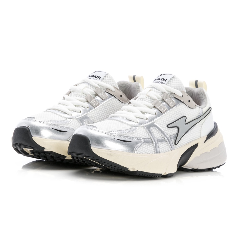 復古潮流 男 女 2E寬楦 緩震 慢跑鞋 輕量 透氣 吸震 回彈 減壓 運動鞋 夜間反光 工作鞋 灰銀-細節圖2