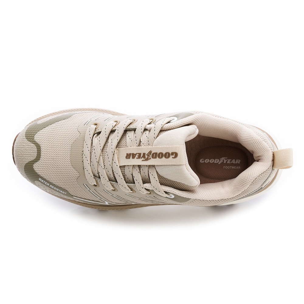 固特異 GOODYEAR 女 防潑水 越野跑鞋 戶外鞋 透氣 止滑 耐磨  越野鞋 夜間反光  Q彈  厚底 奶茶-細節圖5