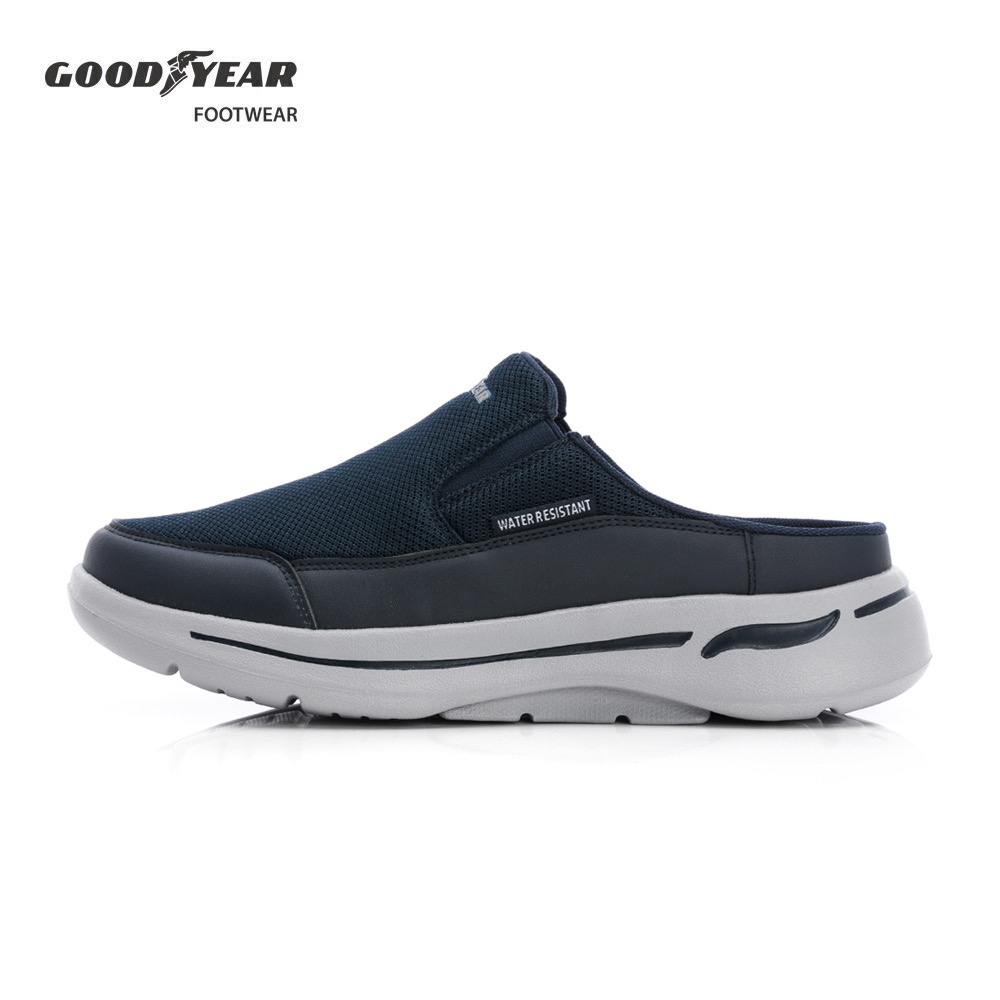 固特異 GOODYEAR 防潑水 穆勒鞋 健走鞋 懶人鞋 透氣 避震 輕便鞋 舒適 健走大底 穆勒健走鞋 前包後空 藍-細節圖8