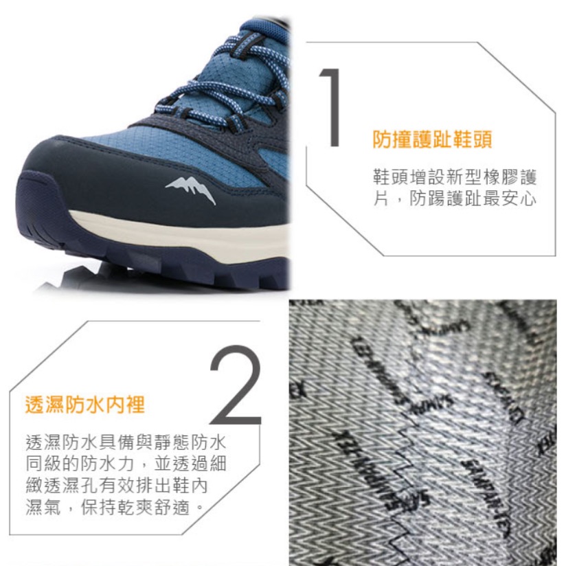 固特異 GOODYEAR  男  女 防潑水 越野跑鞋 戶外鞋 透氣 止滑 耐磨 透濕 防水 藍-細節圖8