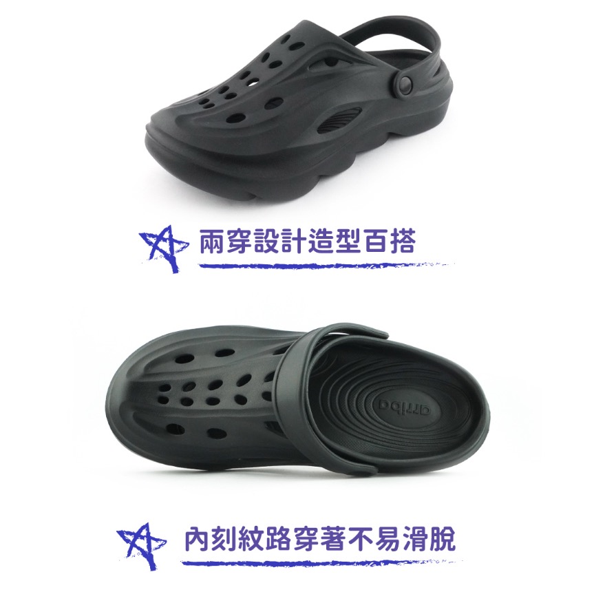 台灣製 男 防水 輕量 厚底 護趾 增高 布希鞋 園丁鞋 涼拖鞋 外送鞋 25號～29號-細節圖3