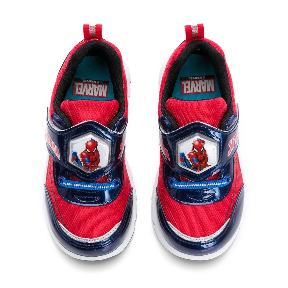 台灣製 蜘蛛人 Spider Man 兒童 電燈 運動鞋 透氣 止滑 防臭 耐磨 正版授權  電燈鞋 紅藍-細節圖3