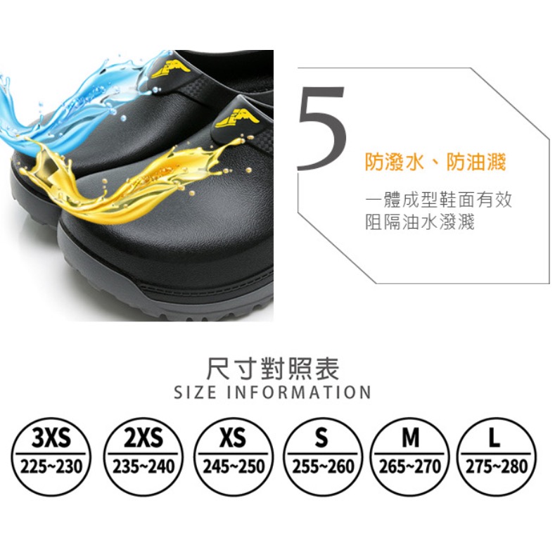 台灣製 GOODYEAR 固特異  男 女 寬楦頭 廚師鞋  足弓 防滑 防水 防油濺 多功能 輕便鞋 懶人鞋 外送鞋-細節圖6