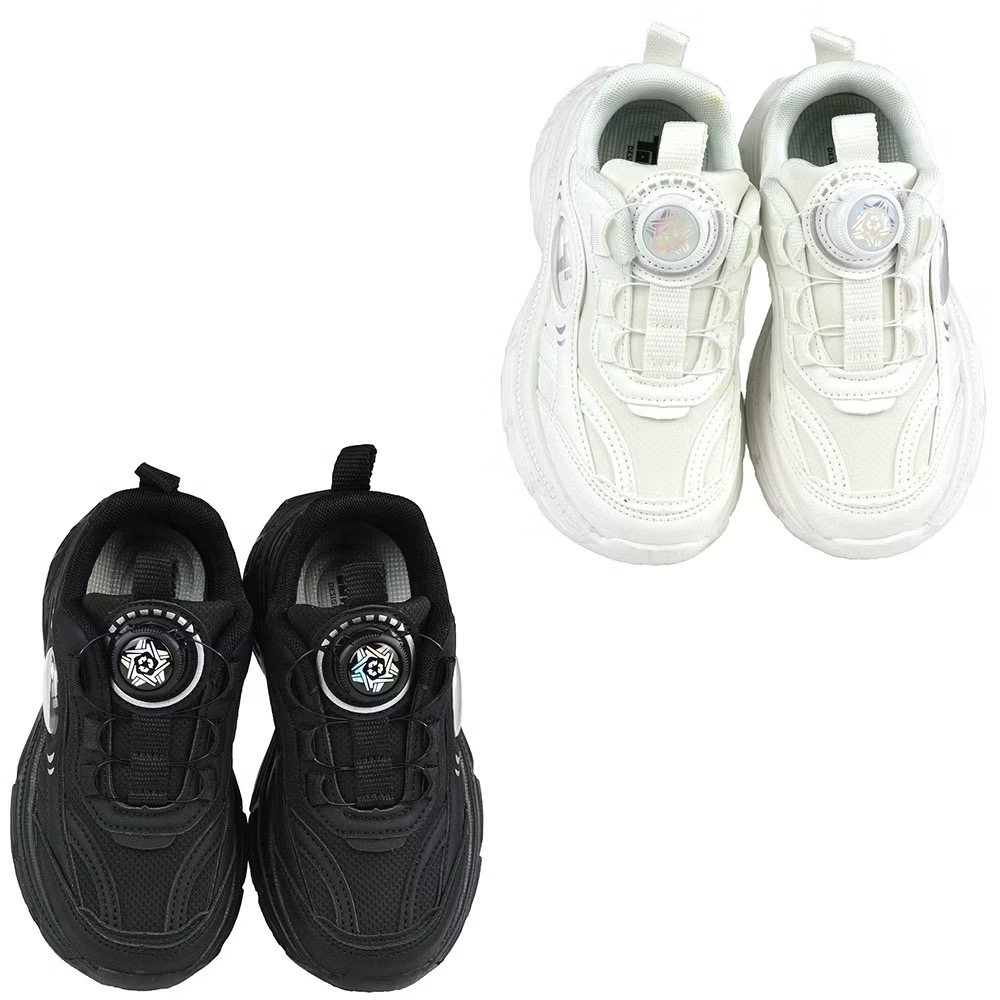 TOPUONE 童 20-24.5cm 童鞋 旋轉扣 學生 白球鞋 減壓 抗菌 防臭 運動鞋 黑球鞋 私校 兒童運動鞋-細節圖2