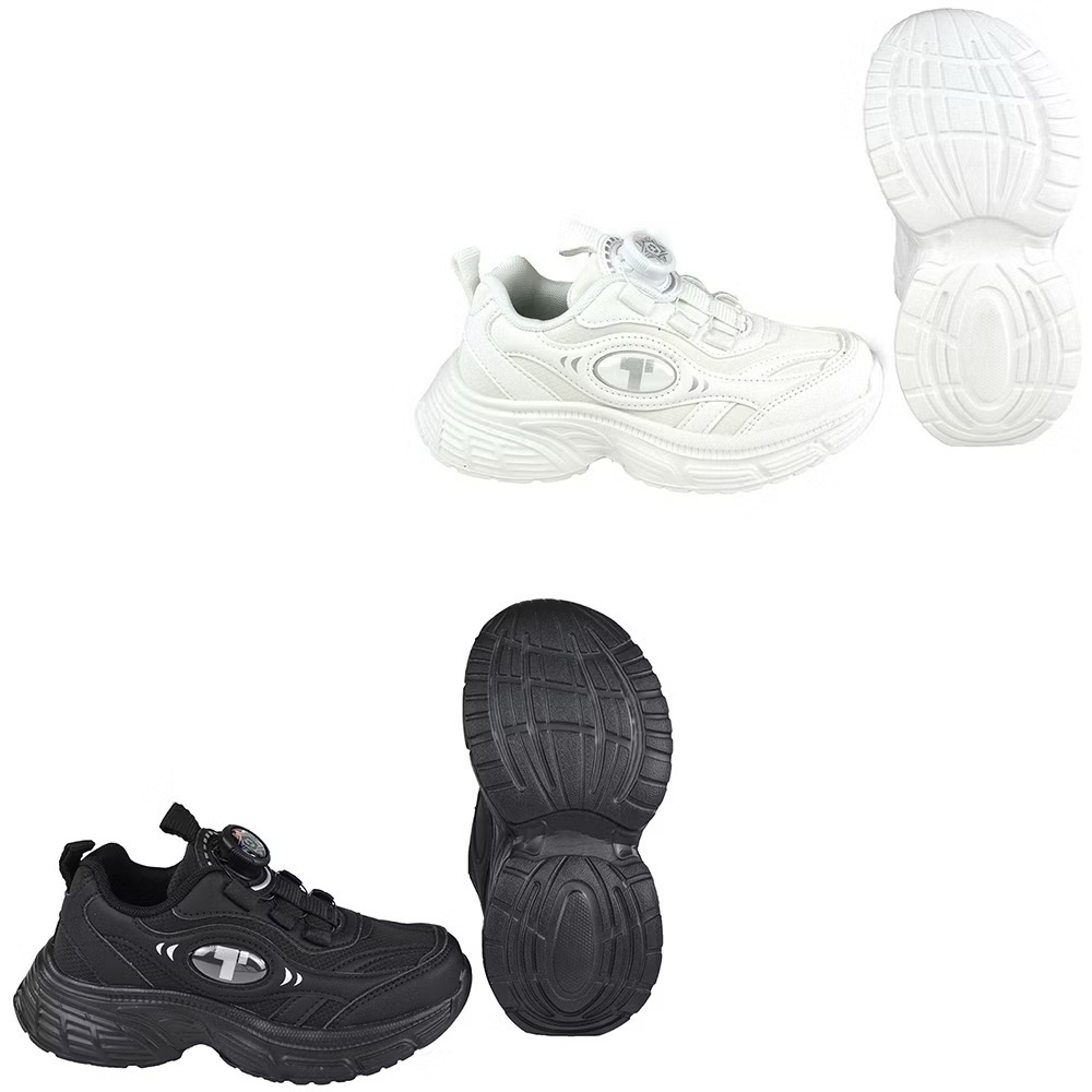 TOPUONE 童 20-24.5cm 童鞋 旋轉扣 學生 白球鞋 減壓 抗菌 防臭 運動鞋 黑球鞋 私校 兒童運動鞋-細節圖3