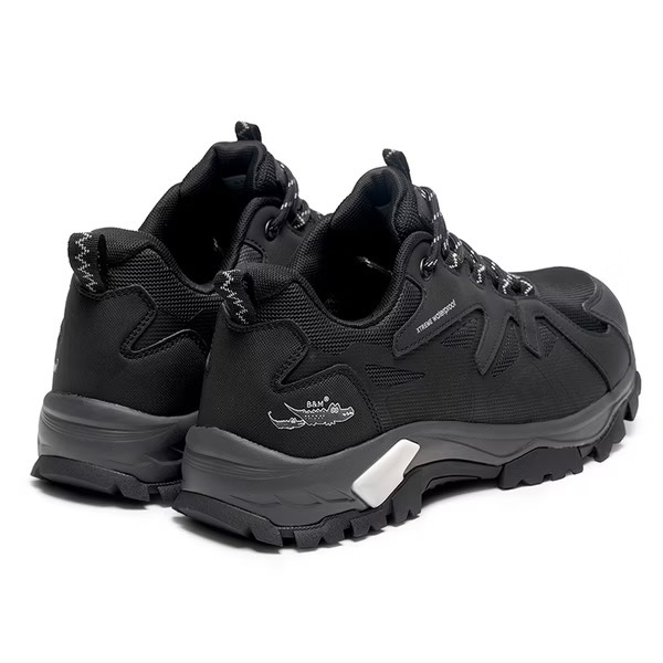 母子鱷魚 男  黑色 靜態防水 登山鞋 緩震 Q彈 越野大底 乳膠鞋墊 戶外鞋 深刻紋-細節圖7