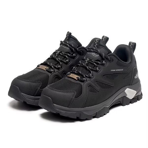 母子鱷魚 男  黑色 靜態防水 登山鞋 緩震 Q彈 越野大底 乳膠鞋墊 戶外鞋 深刻紋-細節圖8