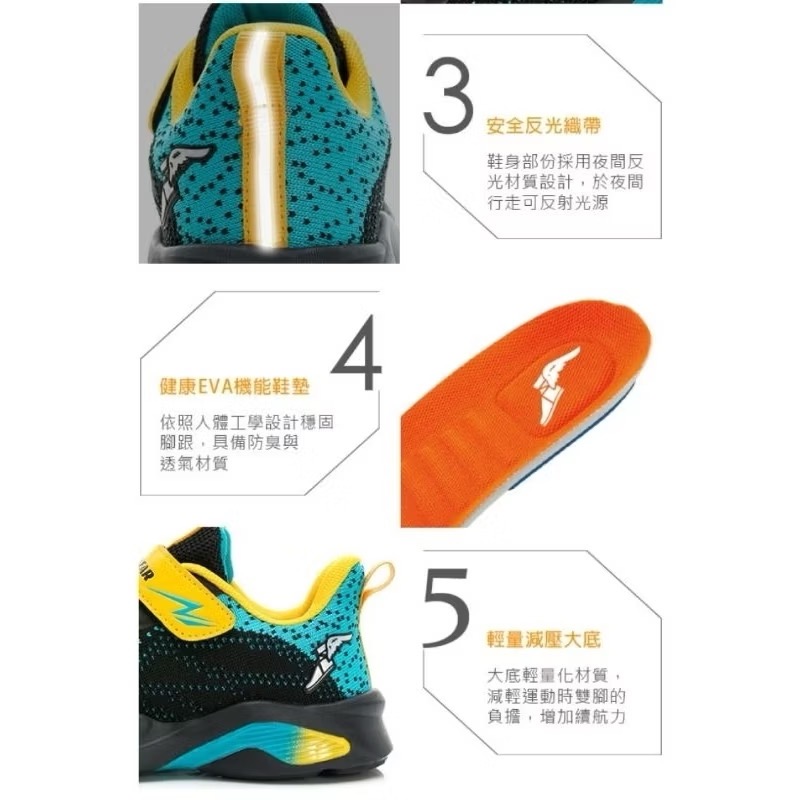 固特異 GOODYEAR 童  22.5 🔥 限量特惠 透氣 緩震 半氣墊 慢跑鞋 健康機能鞋墊 兒童運動鞋 男童-細節圖3