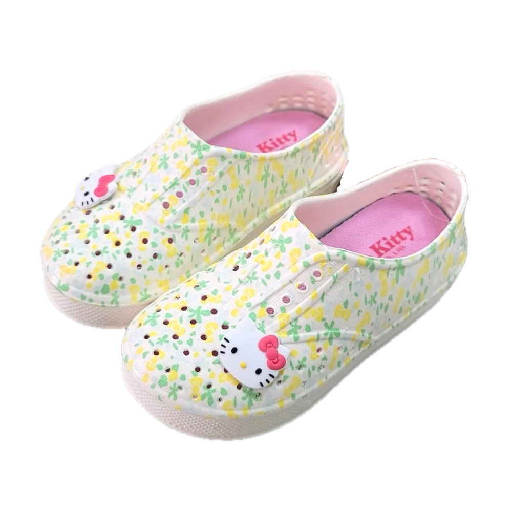 台灣製 Disney 迪士尼 Hello Kitty  造型飾釦 防水 洞洞鞋 懶人鞋 防水涼鞋 兒童 防水鞋 童-細節圖2