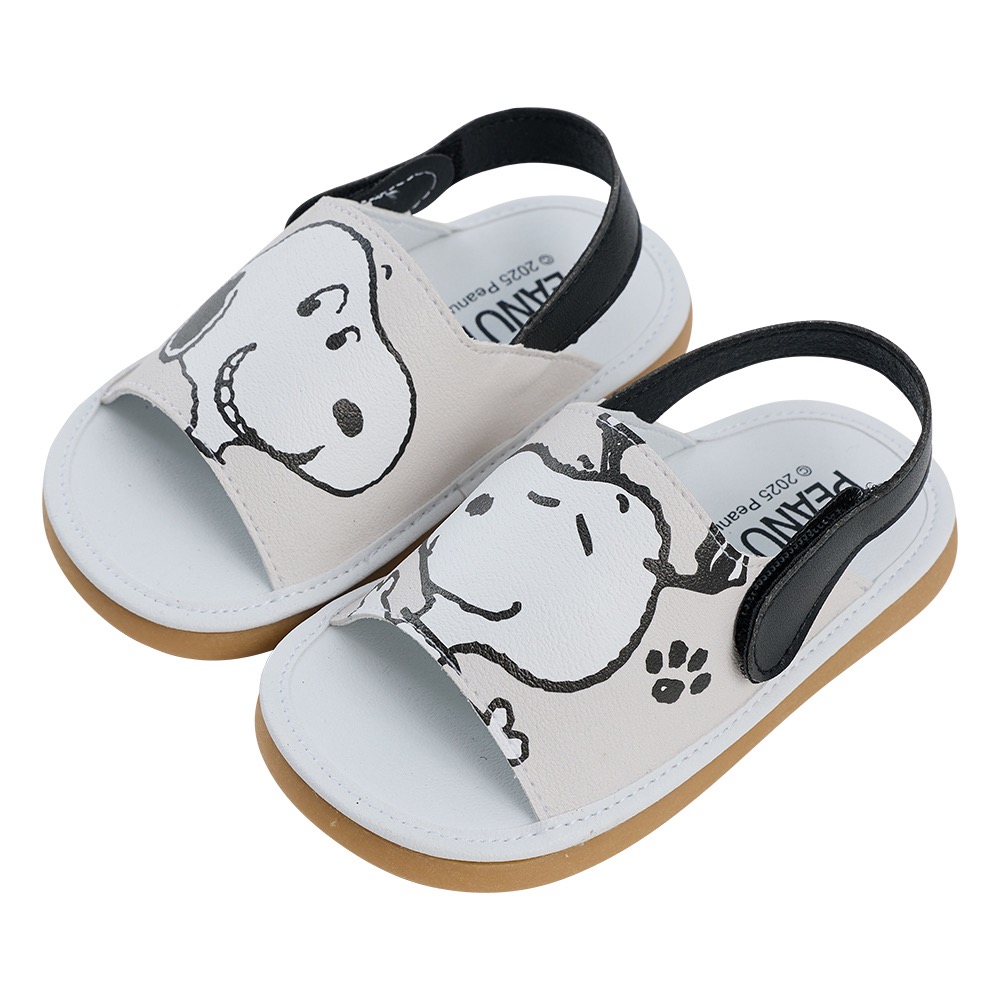 台灣製 童 史努比 Snoopy 質感印刷 魔鬼氈 嗶嗶涼鞋 嗶嗶鞋 BB鞋 寶寶鞋-規格圖8