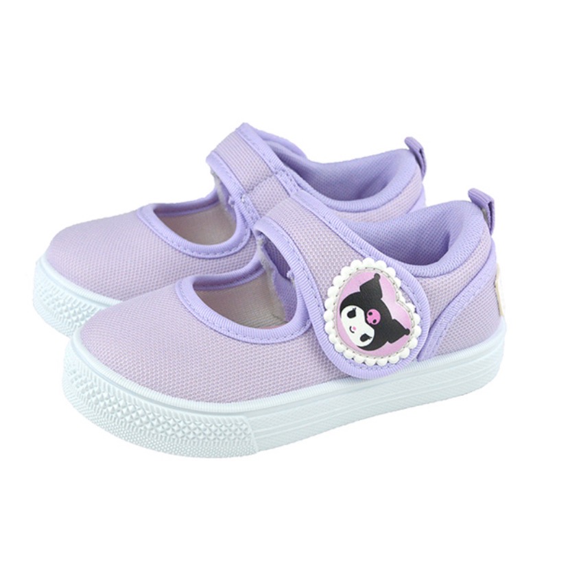 台灣製 正版授權 三麗鷗 Kuromi  酷洛米 大耳狗 兒童室內鞋 透氣 止滑 幼稚園 室內鞋 幼兒室內鞋 魔鬼氈 女-規格圖10