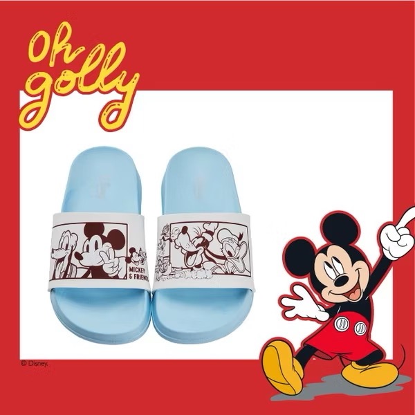 台灣製 迪士尼 Disney 米奇 不對稱造型 足弓 防水 拖鞋 兒童拖鞋 室內拖 戶外拖 速乾 輕量-細節圖3