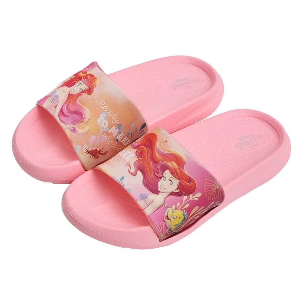 台灣製 19號 迪士尼 Disney 公主 美人魚 足弓 防水 拖鞋 兒童拖鞋 室內拖 戶外拖 速乾 輕量 女童拖鞋-細節圖3
