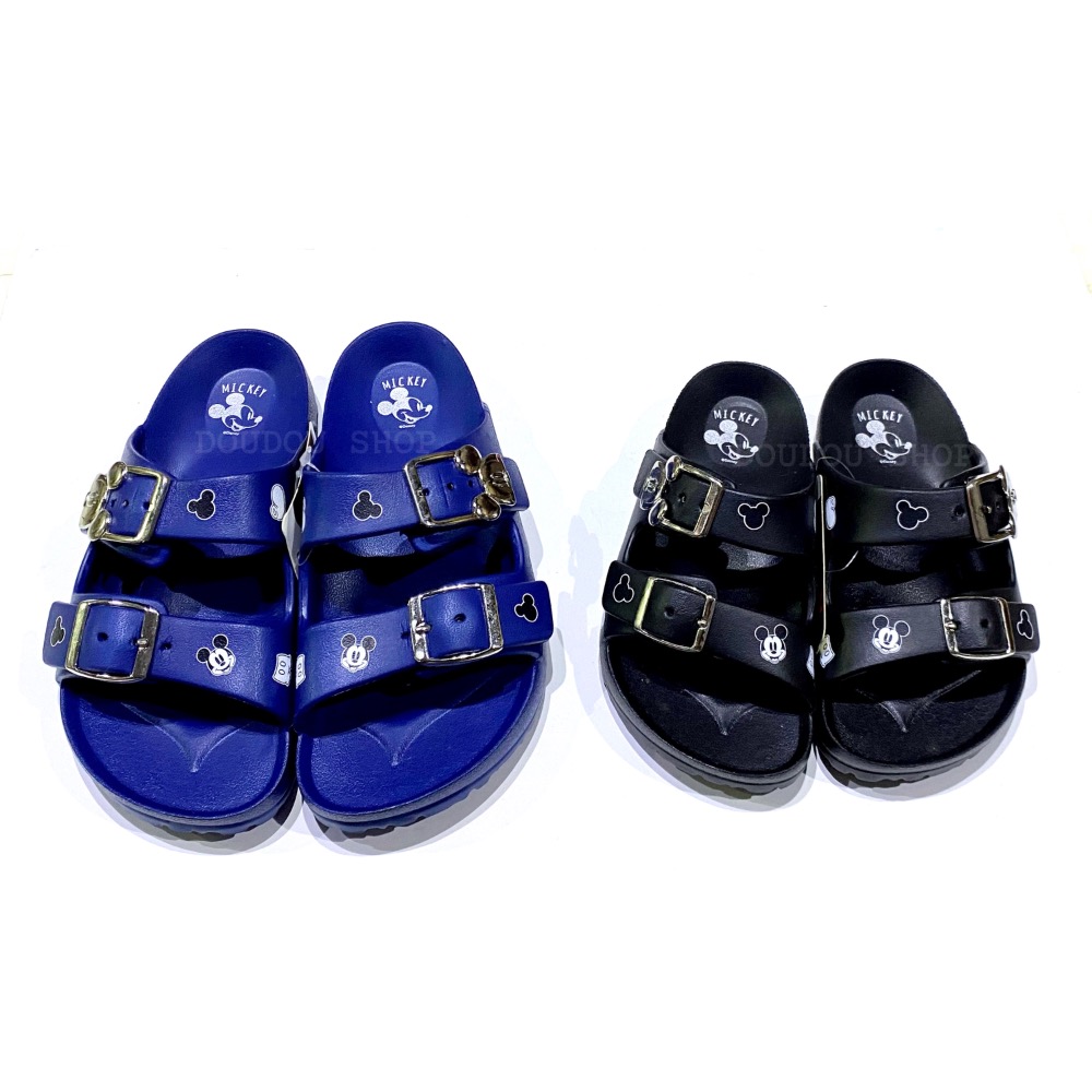台灣製 16號 20號 21號 迪士尼 Disney米奇 米妮 滿版塗鴉 防水 雙釦 涼拖鞋 輕量 二字輕便拖 戶外拖鞋-細節圖2