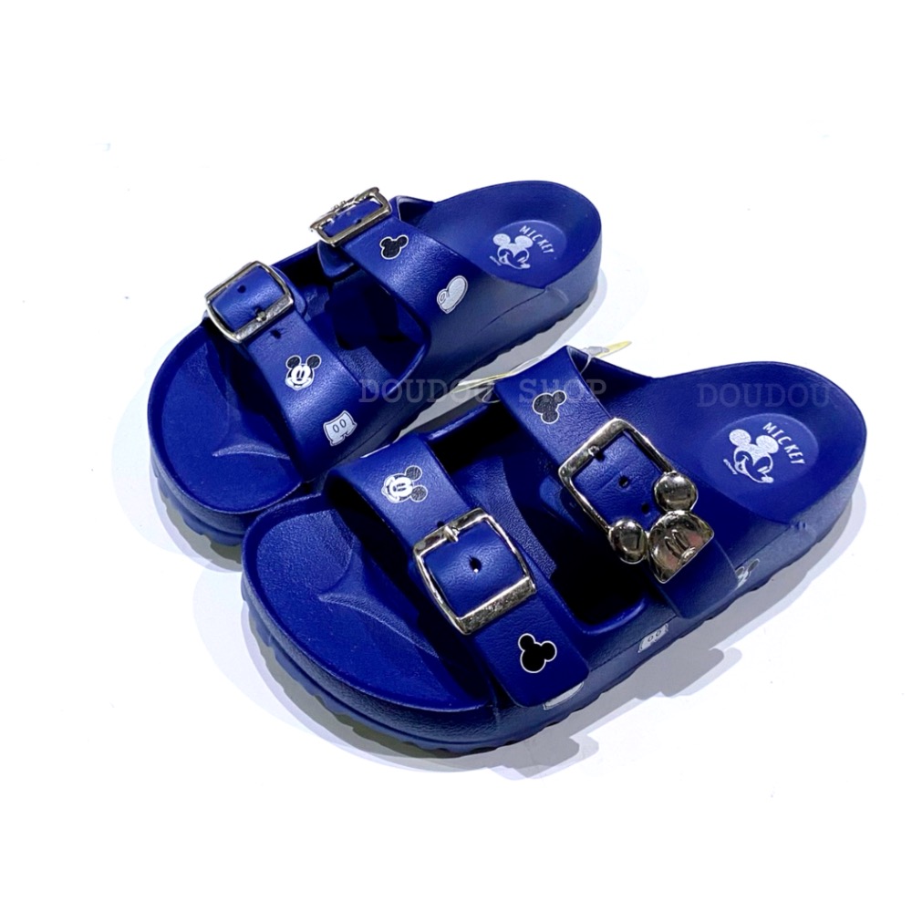 台灣製 16號 20號 21號 迪士尼 Disney米奇 米妮 滿版塗鴉 防水 雙釦 涼拖鞋 輕量 二字輕便拖 戶外拖鞋-規格圖6