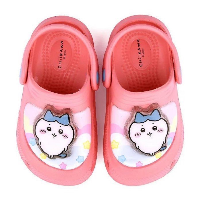 台灣製 Chiikawa 吉伊卡哇 防水 護趾 電燈 布希鞋 小八 小桃 輕量 拖鞋 洞洞鞋 花園鞋 水陸兩用 兒童拖鞋-細節圖2