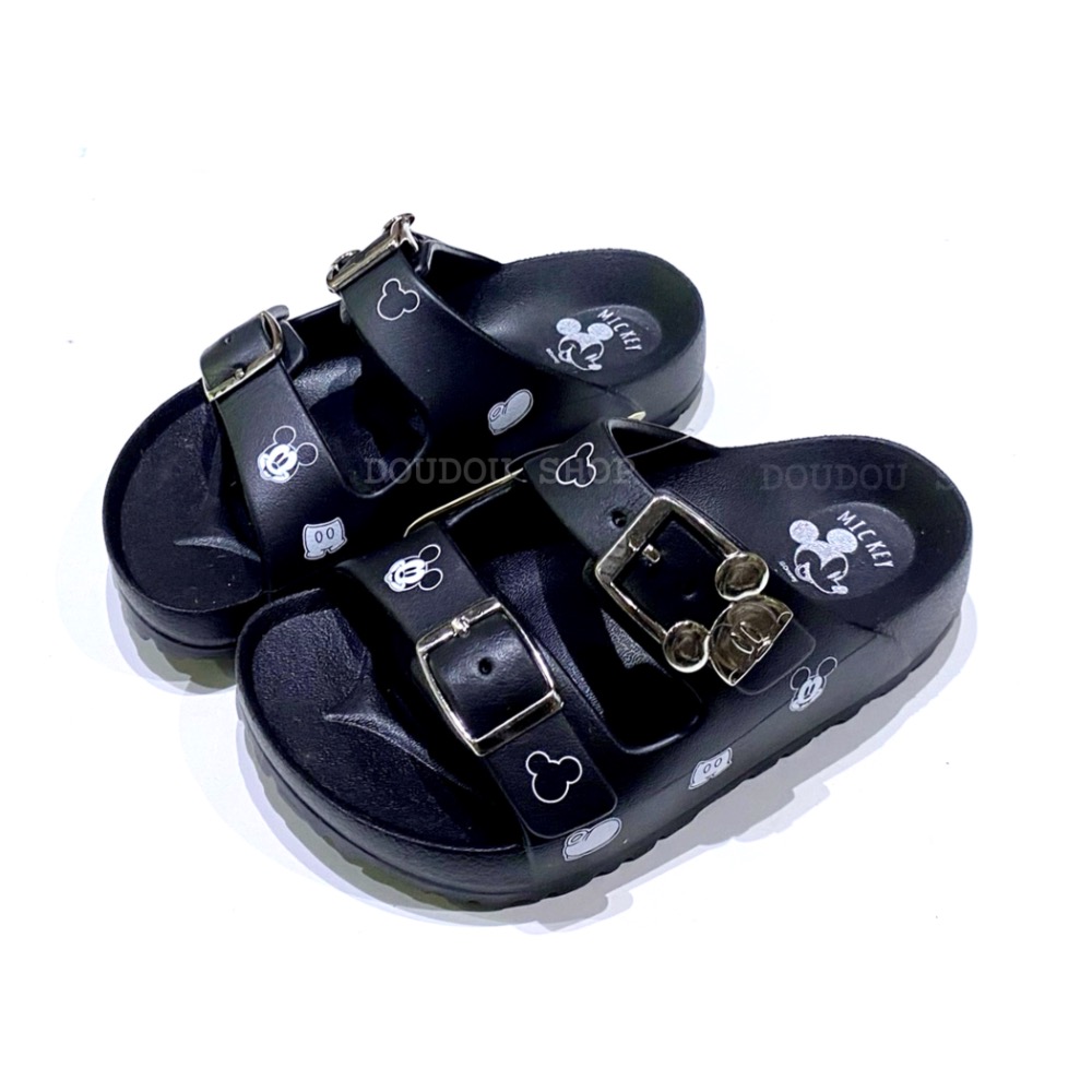 台灣製 16號 20號 21號 迪士尼 Disney米奇 米妮 滿版塗鴉 防水 雙釦 涼拖鞋 輕量 二字輕便拖 戶外拖鞋-細節圖5