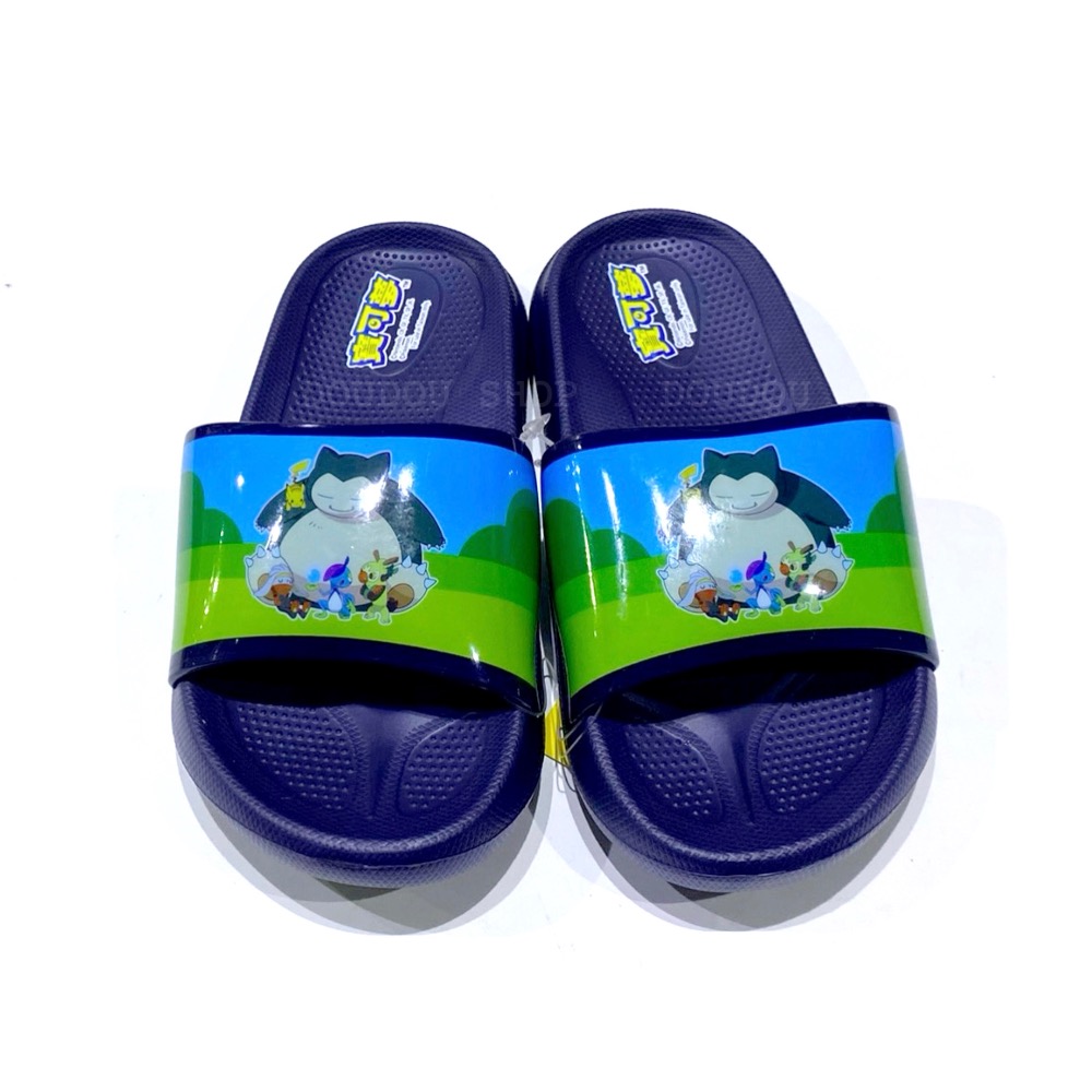台灣製 限量特惠 Pokémon 寶可夢 童鞋 皮卡丘 卡比獸 膠面印刷造型 兒童 輕量 防水 拖鞋 兒童拖鞋 速乾-細節圖2