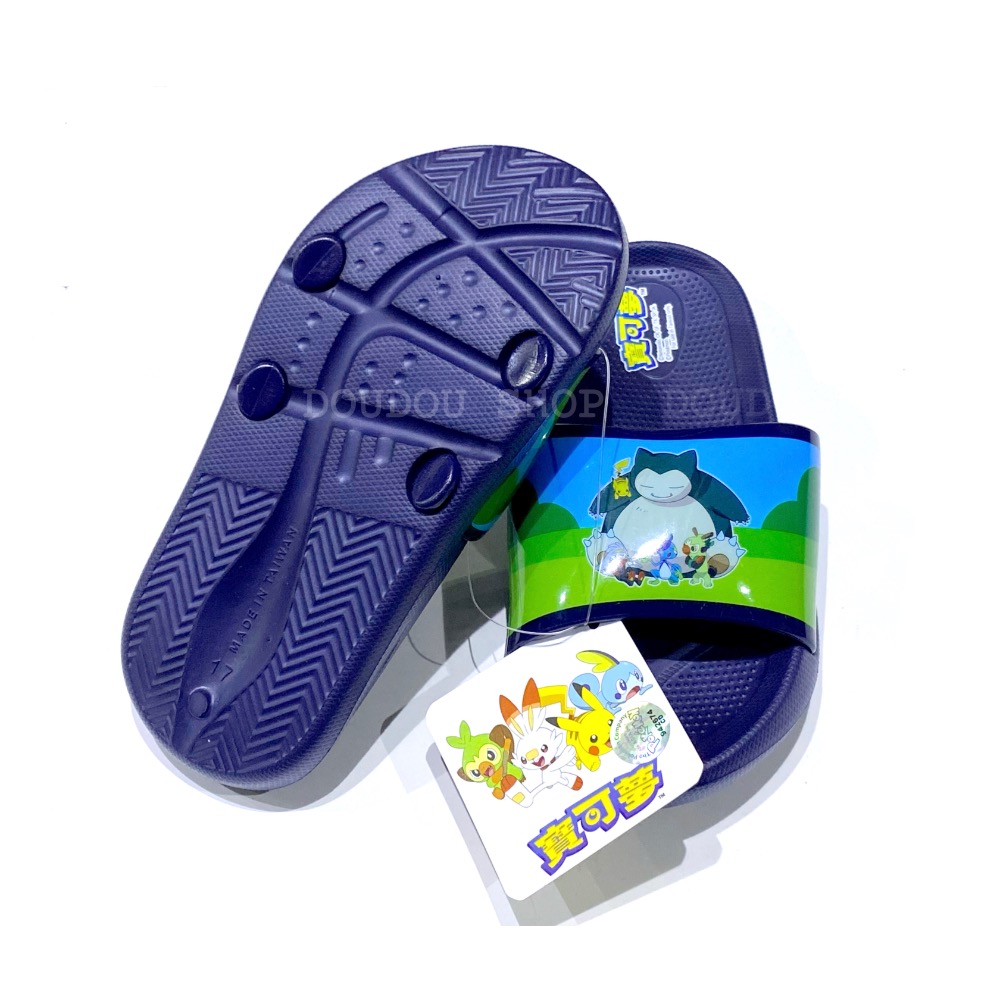 台灣製 限量特惠 Pokémon 寶可夢 童鞋 皮卡丘 卡比獸 膠面印刷造型 兒童 輕量 防水 拖鞋 兒童拖鞋 速乾-細節圖4
