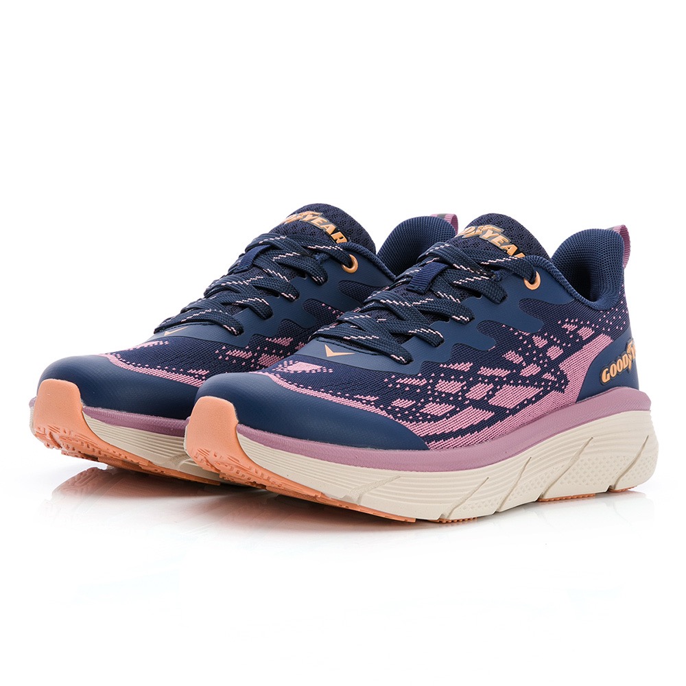 GOODYEAR 固特異 女 3E 寬楦 輕量 緩震 透氣 運動鞋 夜間反光 防臭鞋墊 深藍-細節圖2