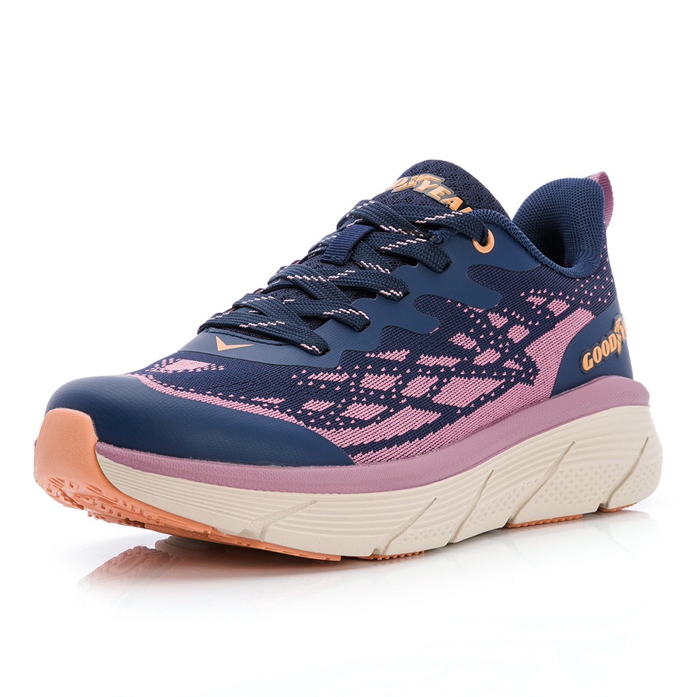 GOODYEAR 固特異 女 3E 寬楦 輕量 緩震 透氣 運動鞋 夜間反光 防臭鞋墊 深藍-細節圖3