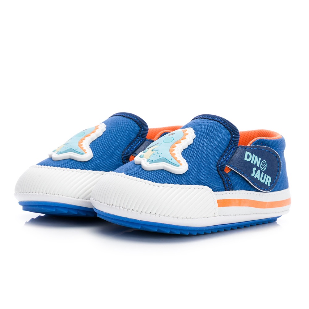 台灣製  ARNOR 恐龍探險隊 雙魔鬼氈 透氣 防滑 軟底 寶寶鞋 學步鞋 藍-細節圖2