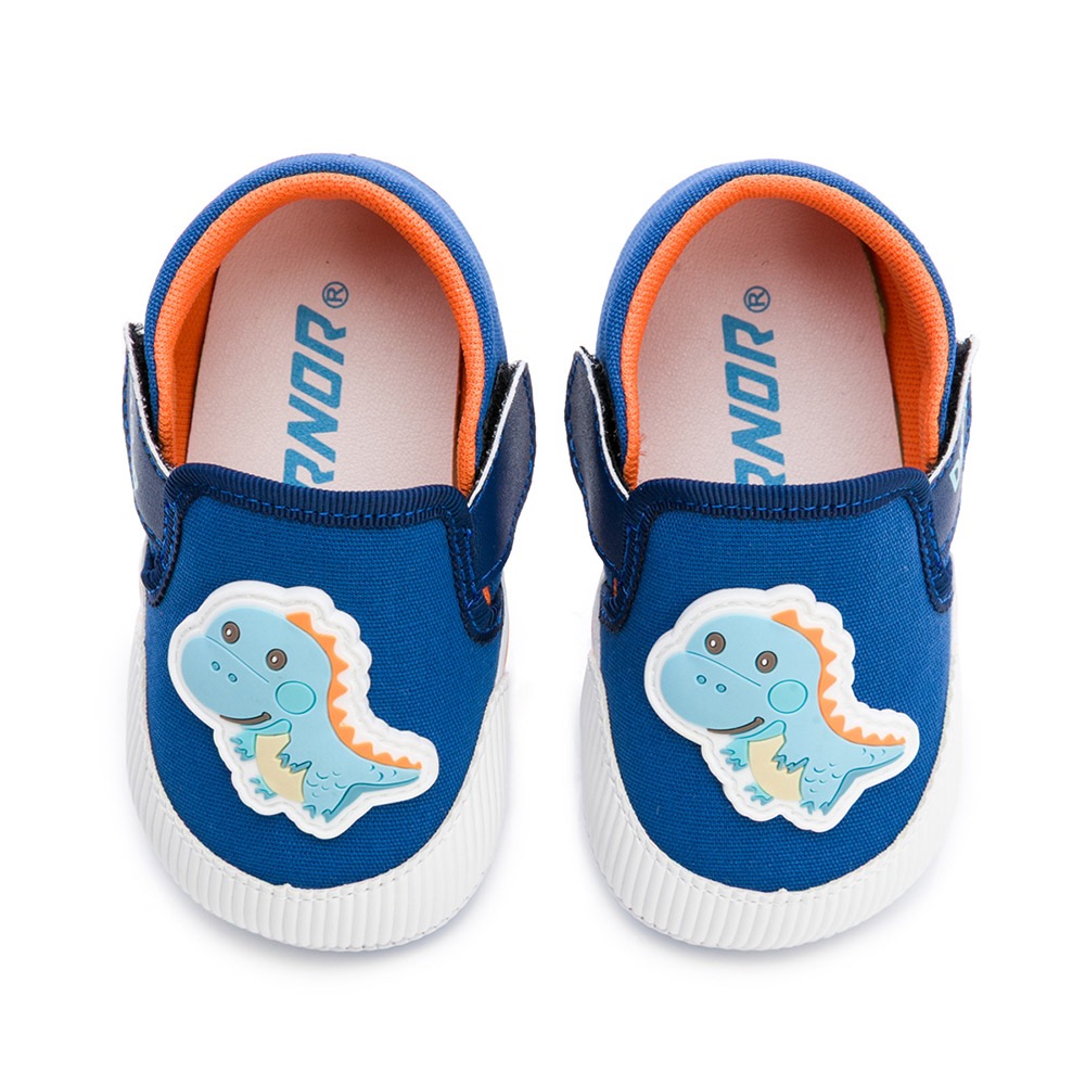台灣製  ARNOR 恐龍探險隊 雙魔鬼氈 透氣 防滑 軟底 寶寶鞋 學步鞋 藍-細節圖3