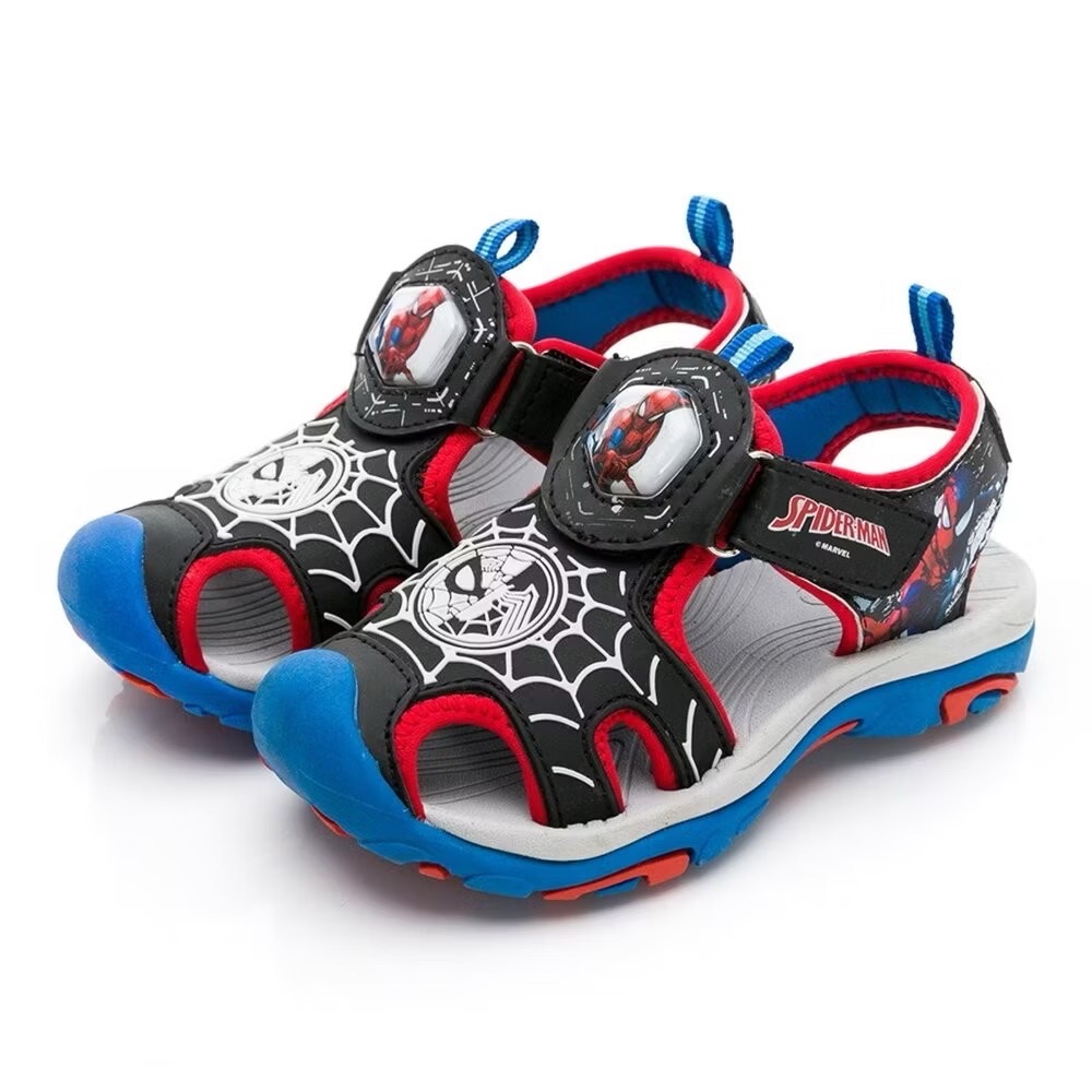 限量特價 🔥 MARVEL漫威 蜘蛛人 電燈 護趾 涼鞋 輕量 運動涼鞋 魔鬼氈 夜間反光  柔軟中底 耐磨 護趾 童-細節圖2