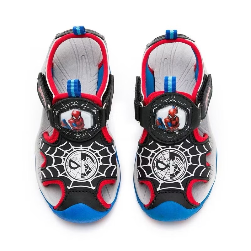 限量特價 🔥 MARVEL漫威 蜘蛛人 電燈 護趾 涼鞋 輕量 運動涼鞋 魔鬼氈 夜間反光  柔軟中底 耐磨 護趾 童-細節圖3