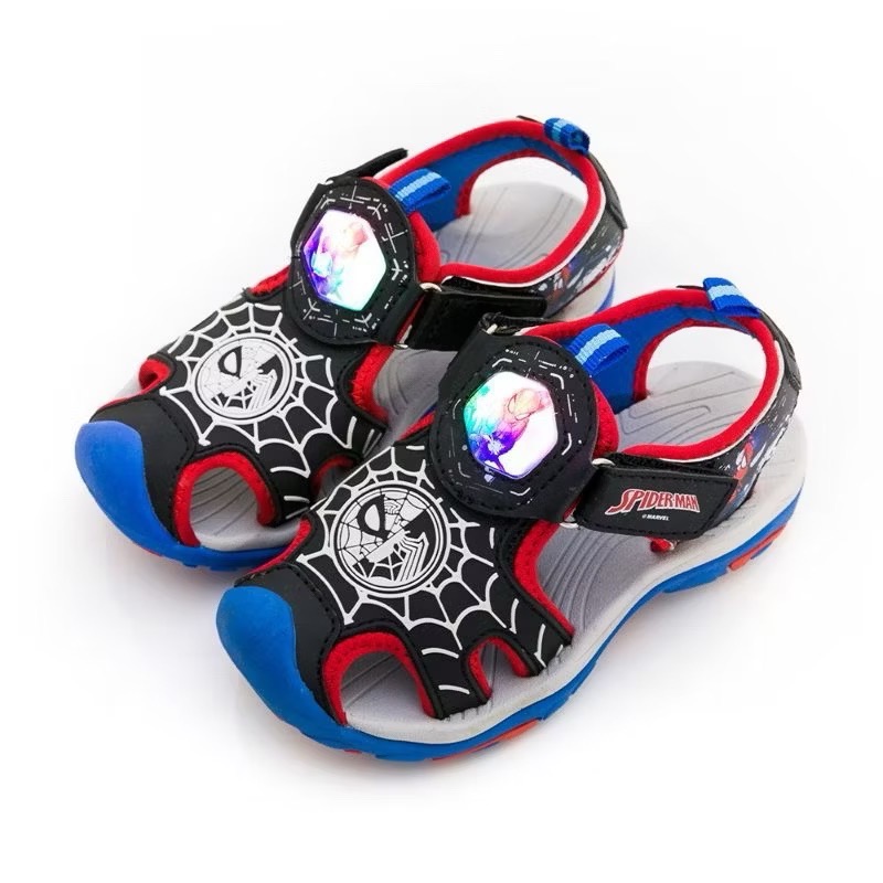 限量特價 🔥 MARVEL漫威 蜘蛛人 電燈 護趾 涼鞋 輕量 運動涼鞋 魔鬼氈 夜間反光  柔軟中底 耐磨 護趾 童-細節圖6