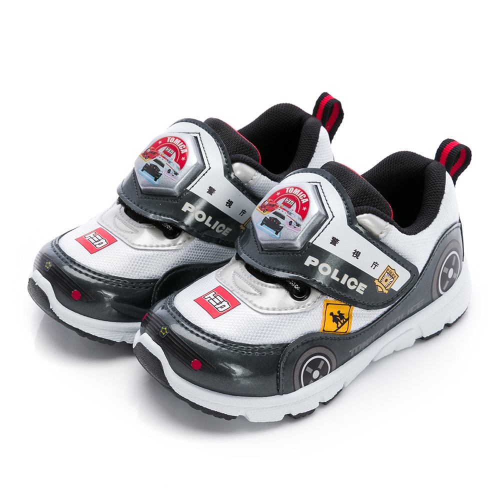 台灣製 🌟 TOMICA 多美 小汽車 電燈 運動鞋  警車 透氣 止滑 兒童球鞋 兒童運動鞋-細節圖2