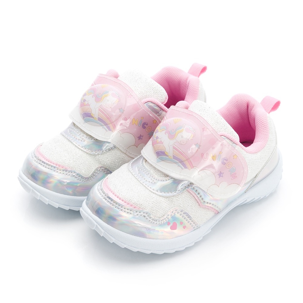台灣製 動物派對 獨角獸 童 炫光 電燈 運動鞋 兒童球鞋 女童 防臭 止滑 女童運動鞋-細節圖2