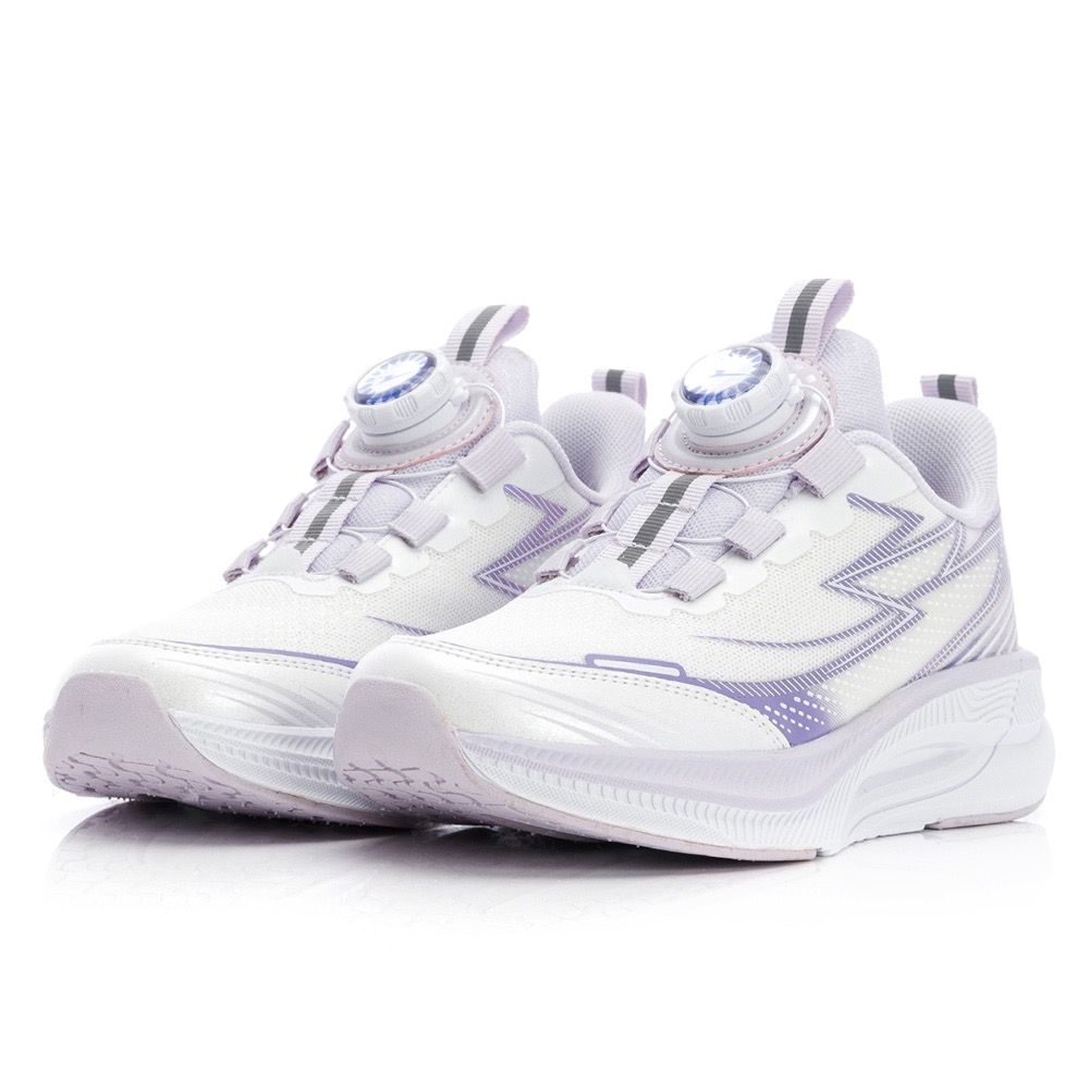 ARNOR 童 旋轉鞋扣 透氣 輕量 緩震 運動鞋 跑鞋 Q彈 白紫 兒童運動鞋-細節圖2